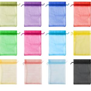 Organza Drawstring Gift Bags 4x6 Set of 10 Random Colors Jewelry Favor Sachets